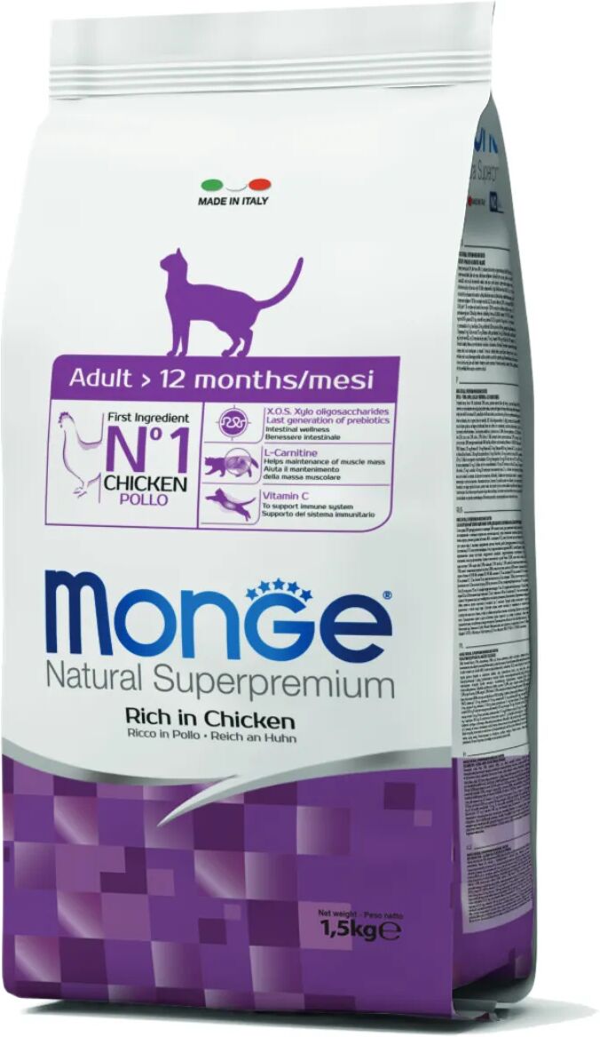 MONGE Adult con Pollo per Gatto 1.5KG