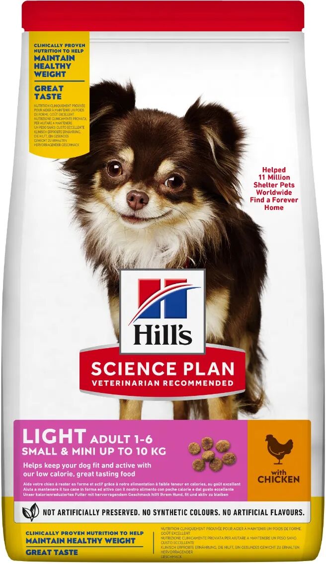 HILLS Hill's Science Plan Light Small & Mini Adult Alimento Secco per Cani con Pollo 6KG