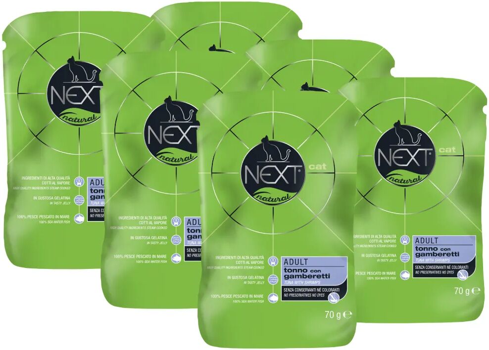 NEXT Cat Busta Multipack 6x70G TONNO CON GAMBERETTI