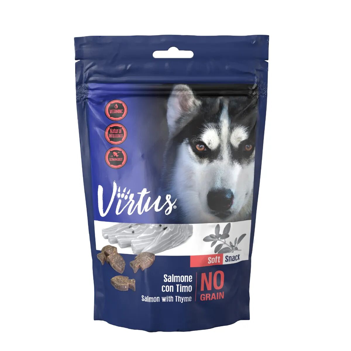 VIRTUS Dog Snack Soft Salmone con Timo 150G 150G