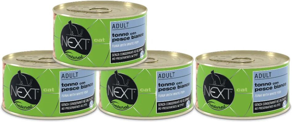 NEXT Natural Cat Lattina Multipack 4x150G TONNO CON PESCE BIANCO