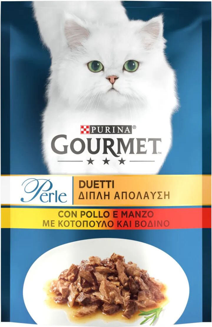 GOURMET Perle Duetti Cat Busta Multipack 26x85G POLLO E MANZO