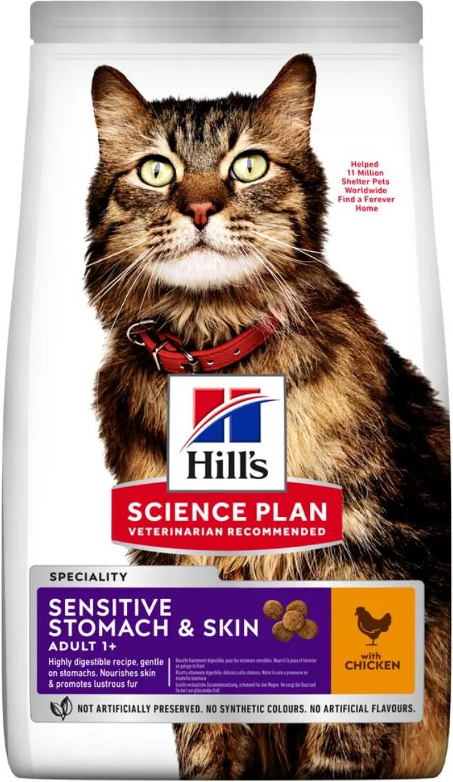 HILLS Hill's Science Plan Adult Sensitive Stomach & Skin Alimento Secco per Gatti al Pollo 1.5KG