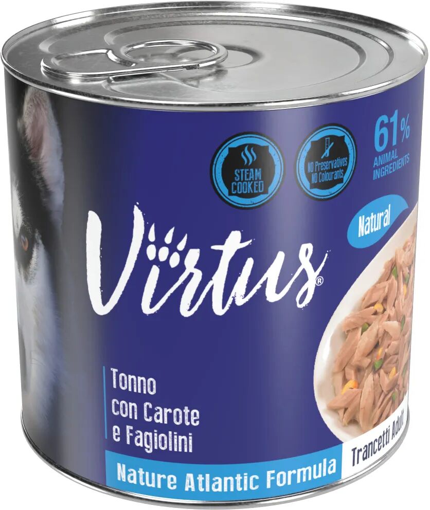 VIRTUS Natural Dog Lattina Multipack 24x280G TONNO CON CAROTE E FAGIOLINI