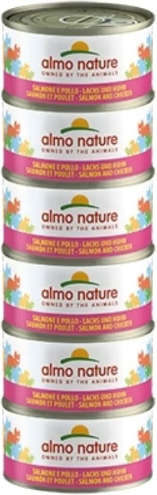 ALMO NATURE Cat Lattina Multipack 6x70G SALMONE E POLLO