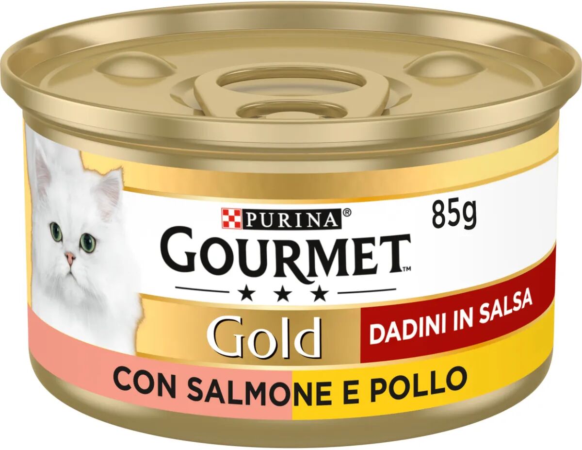 GOURMET Gold Dadini in Salsa con Verdure Cat Lattina Multipack 24x85G SALMONE E POLLO