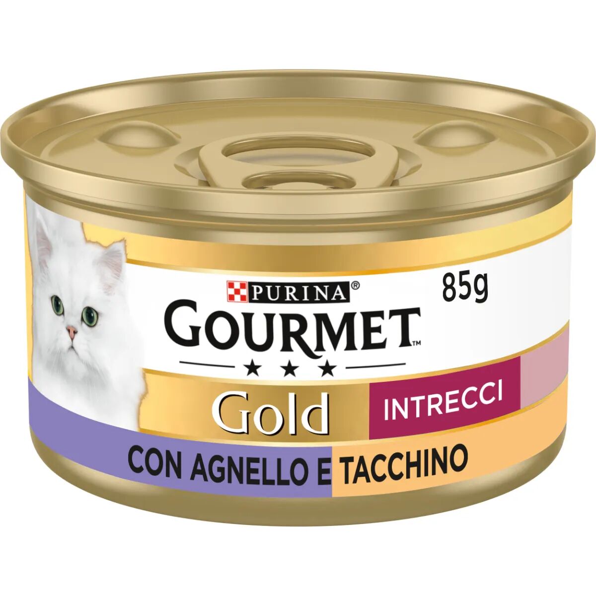 GOURMET Gold Intrecci Cat Lattina Multipack 24x85G AGNELLO E TACCHINO