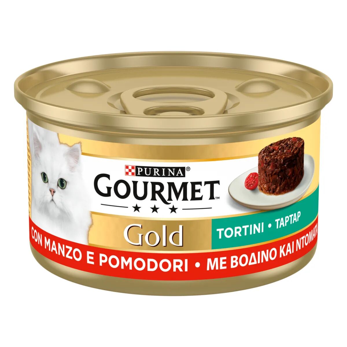 GOURMET Gold Tortini Cat Lattina Multipack 24x85G MANZO E POMODORO