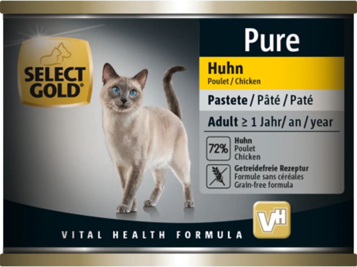 SELECT GOLD Pure Cat Adult Lattina Multipack 6x200G POLLO