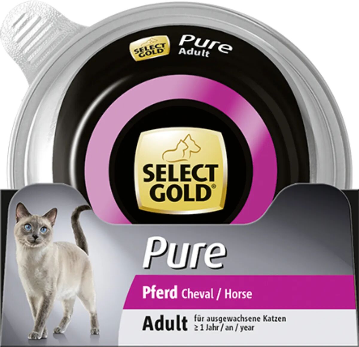 SELECT GOLD Pure Cat Adult Vaschetta Multipack 12x85G CAVALLO