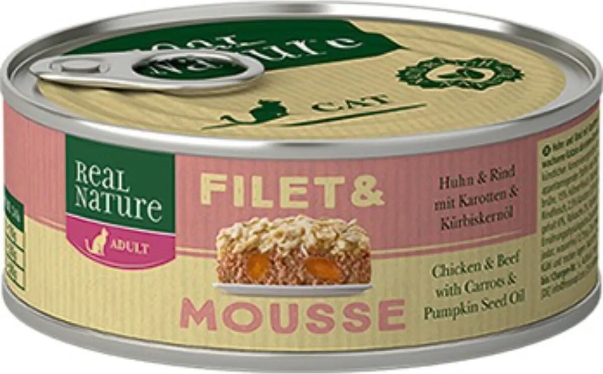 REAL NATURE Filetti Mousse 85g POLLO E MANZO CON CAROTE