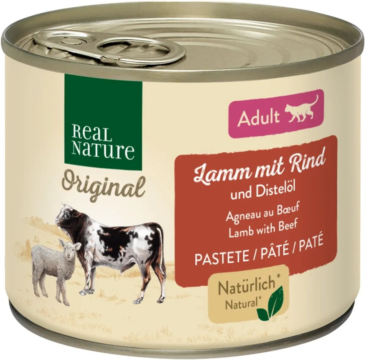 REAL NATURE Original Cat Lattina Multipack 6x200G AGNELLO CON MANZO