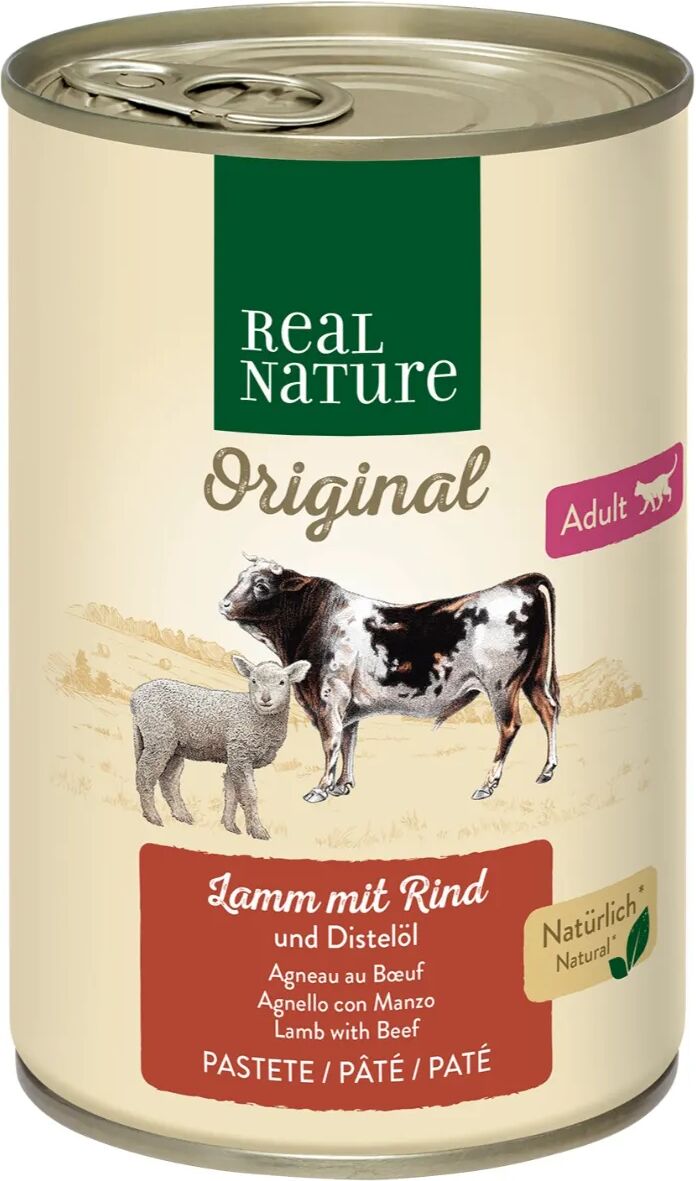 REAL NATURE Original Cat Lattina 400G AGNELLO CON MANZO