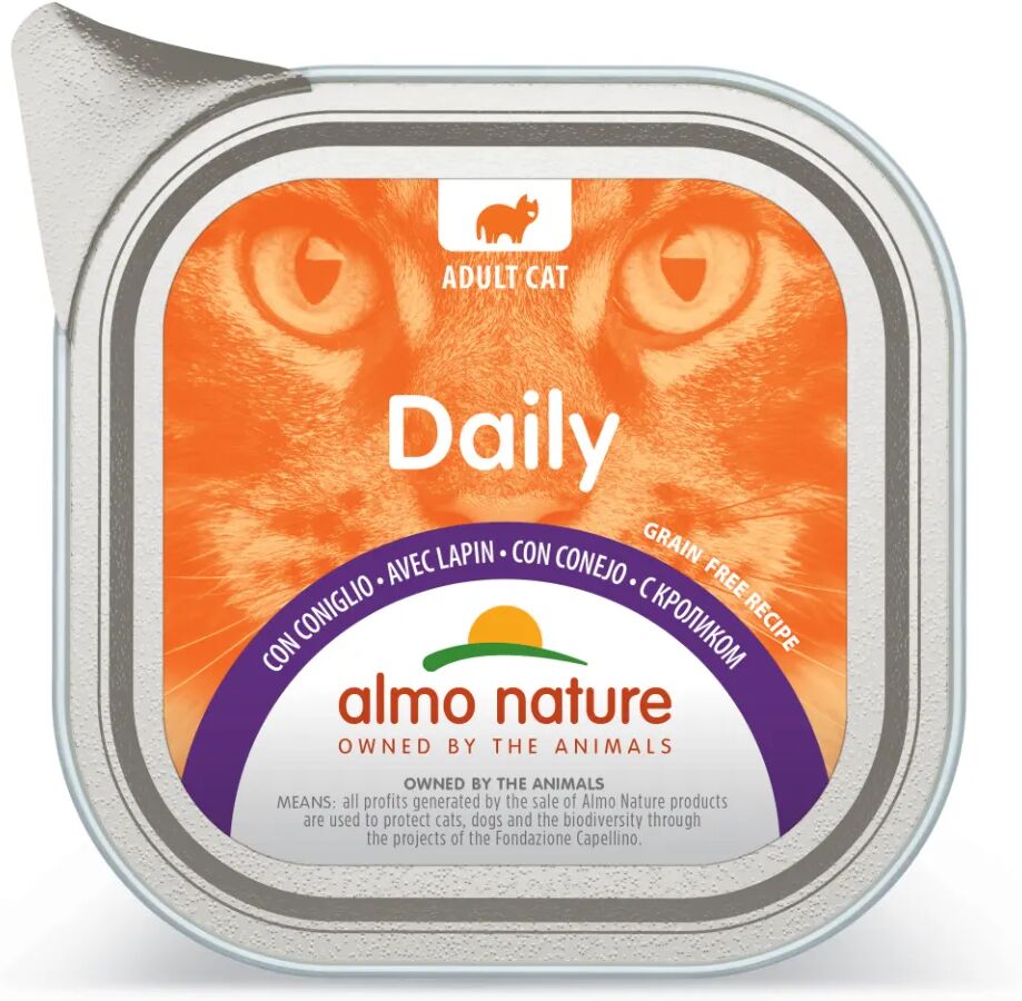 ALMO NATURE Daily Cat Vaschetta Multipack 32x100G CONIGLIO