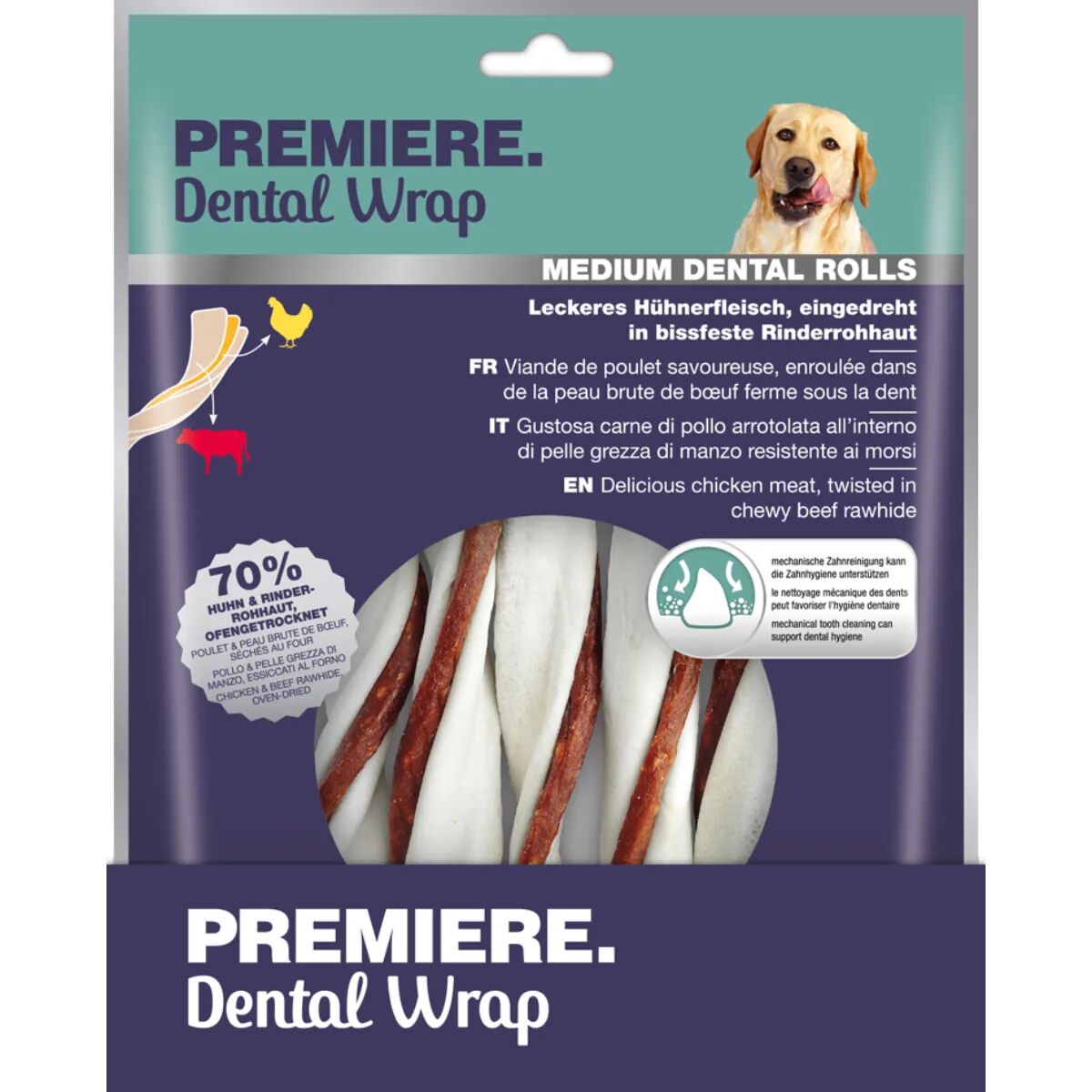 PREMIERE Dental Wrap per Cani al Pollo e Manzo 5PZ.