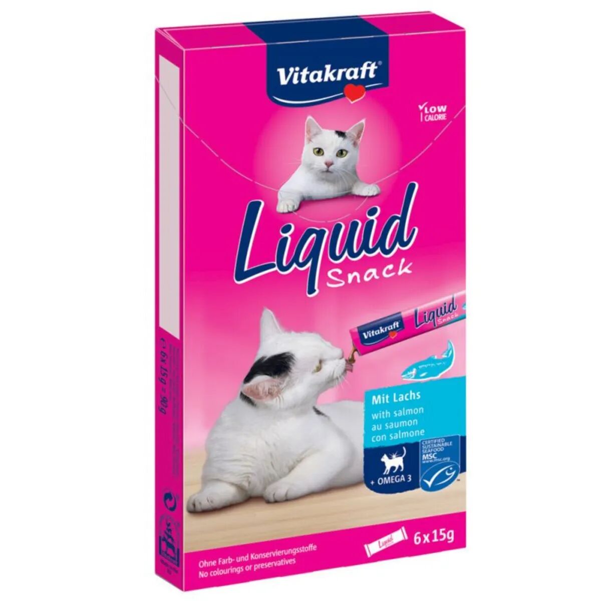 VITAKRAFT Cat Liquid Snack con Omega-3 SALMONE