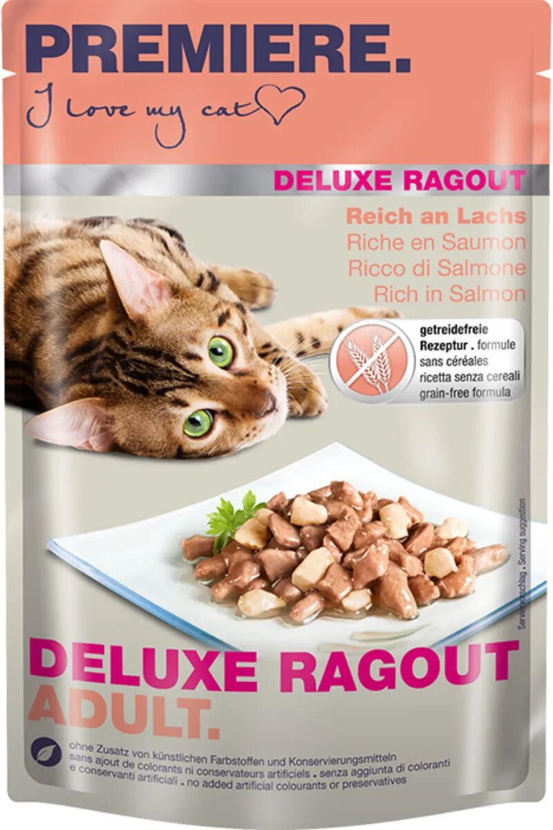 PREMIERE Deluxe Ragout Cat Busta Multipack 22x85G SALMONE