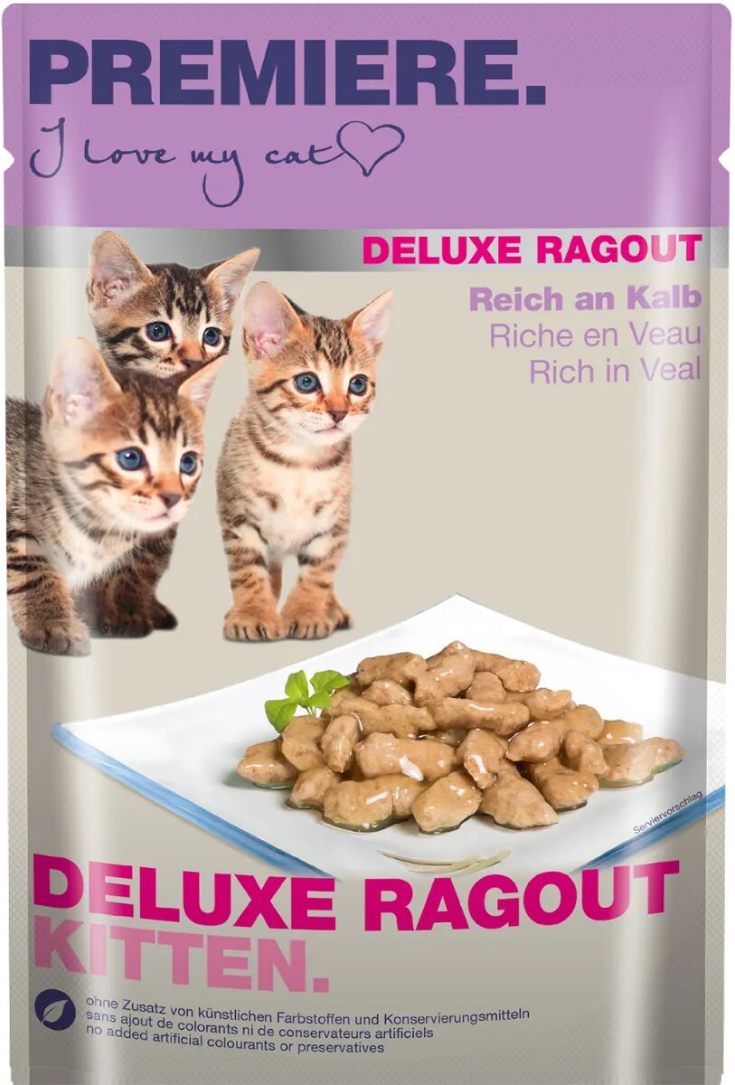 PREMIERE Deluxe Ragout Kitten Busta Multipack 22x85G VITELLO