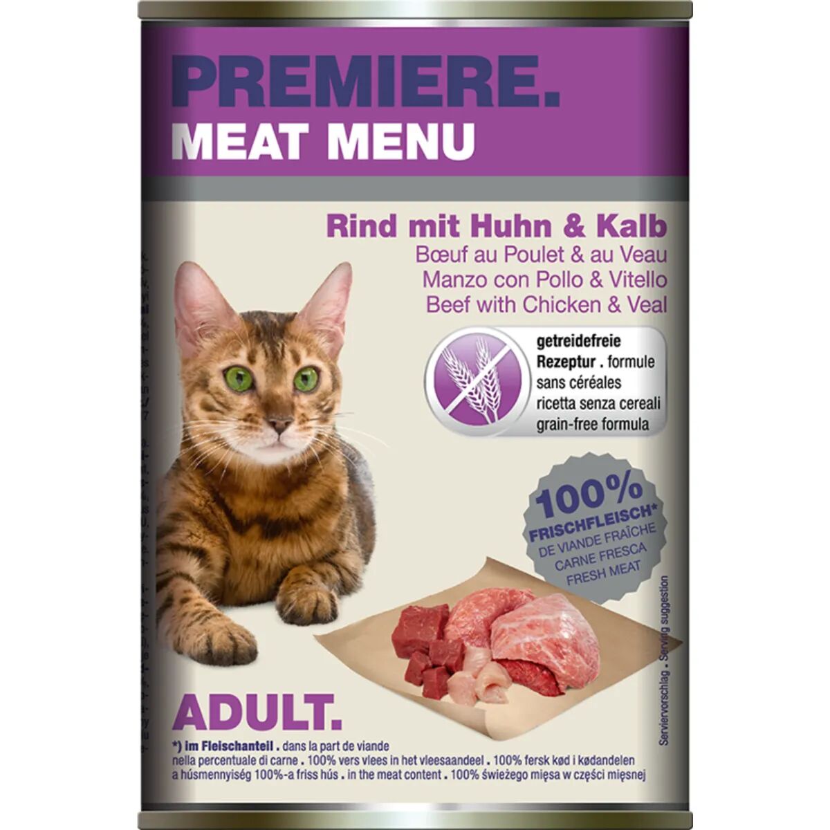 PREMIERE Meat Menu Cat Lattina 400G MANZO CON POLLO E VITELLO