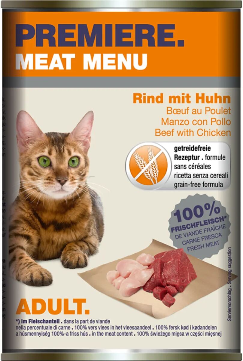 PREMIERE Meat Menu Cat Lattina 400G MANZO CON POLLO