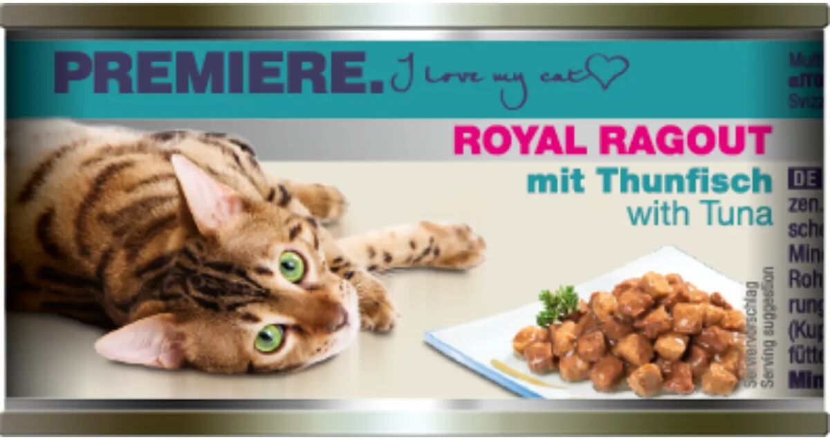 PREMIERE Royal Ragout Cat Lattina Multipack 24x85G TONNO