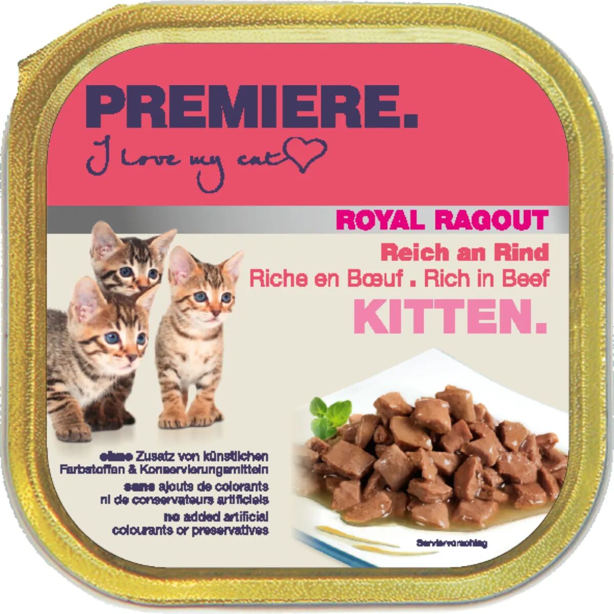 PREMIERE Royal Ragout Kitten Vaschetta Multipack 16x100G MANZO