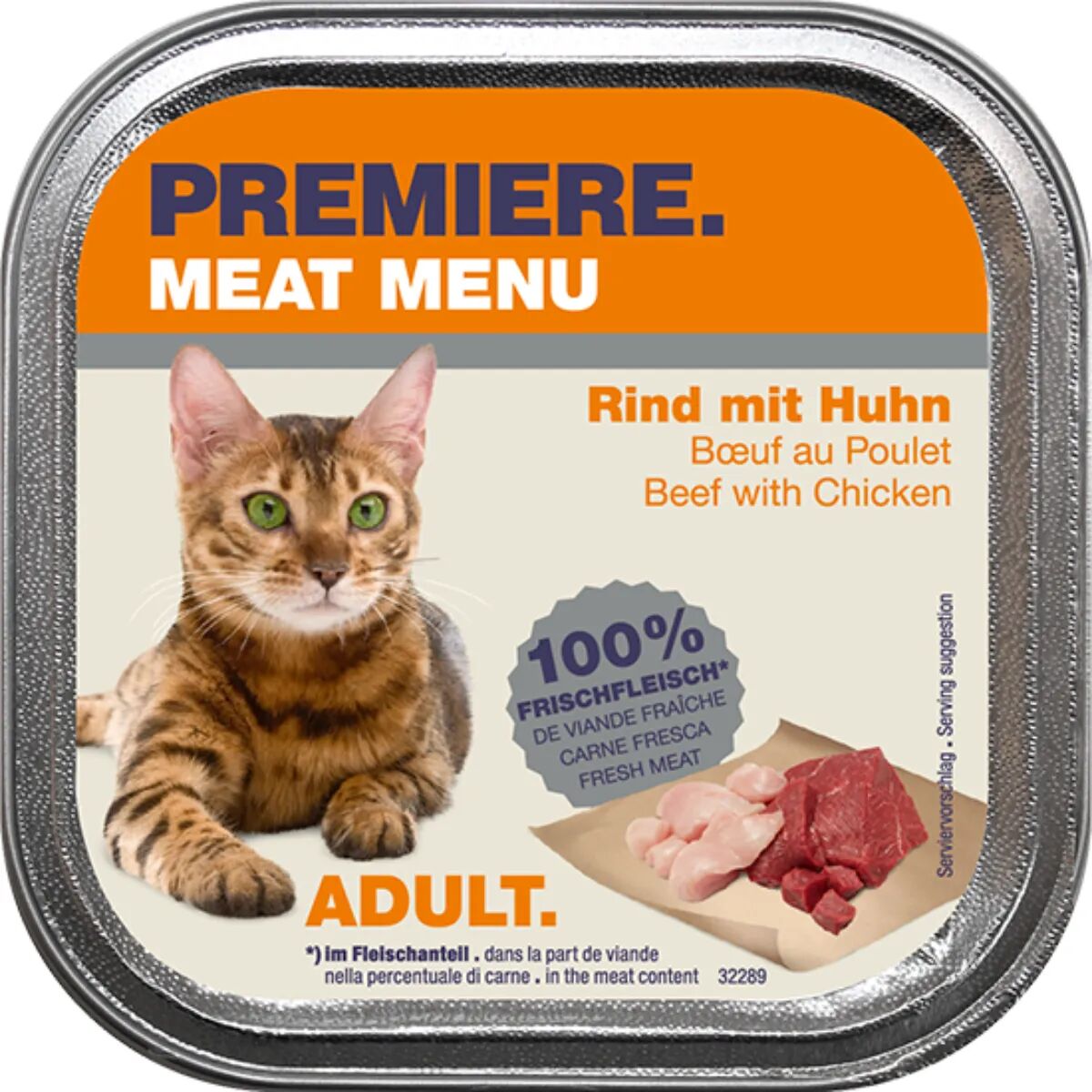 PREMIERE Meat Menu Cat Vaschetta Multipack 16x100G MANZO CON POLLO