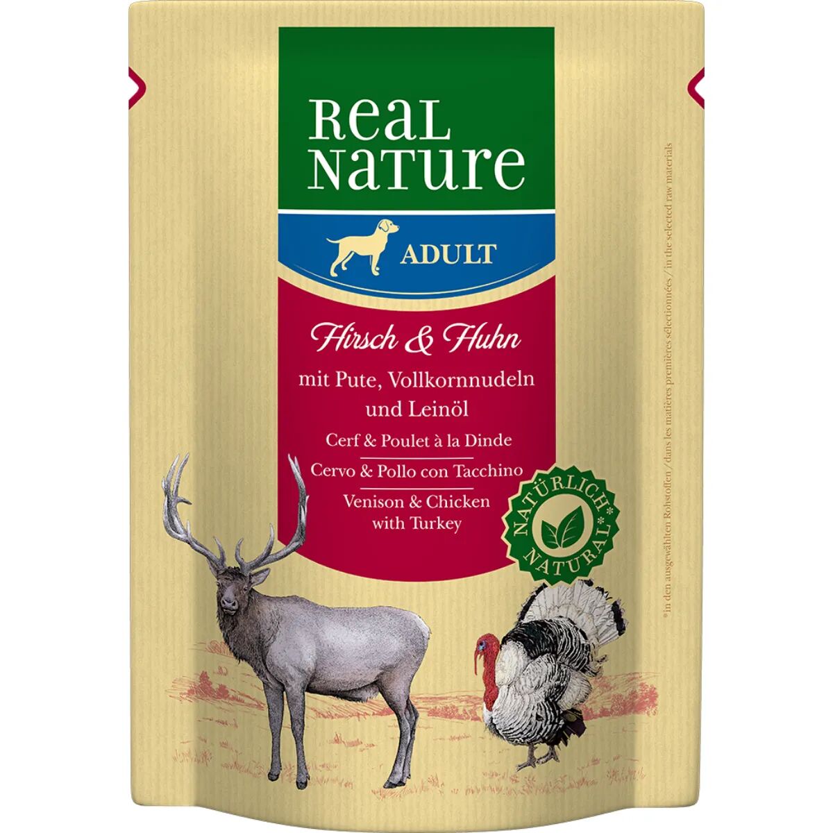 REAL NATURE Dog Busta Multipack 6x300G CERVO E POLLO CON TACCHINO