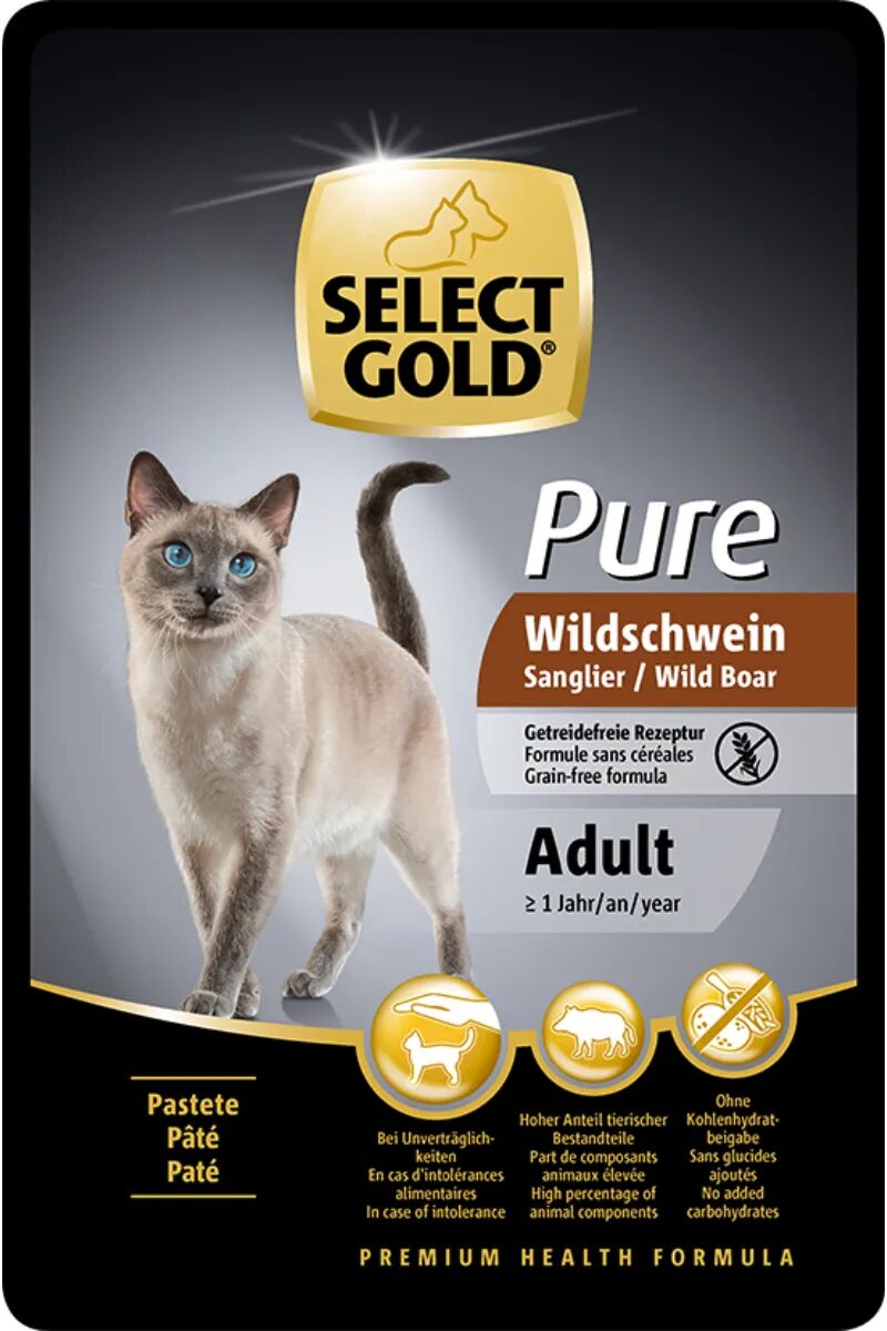 SELECT GOLD Pure Cat Adult Paté Busta Multipack 12x85G CINGHIALE