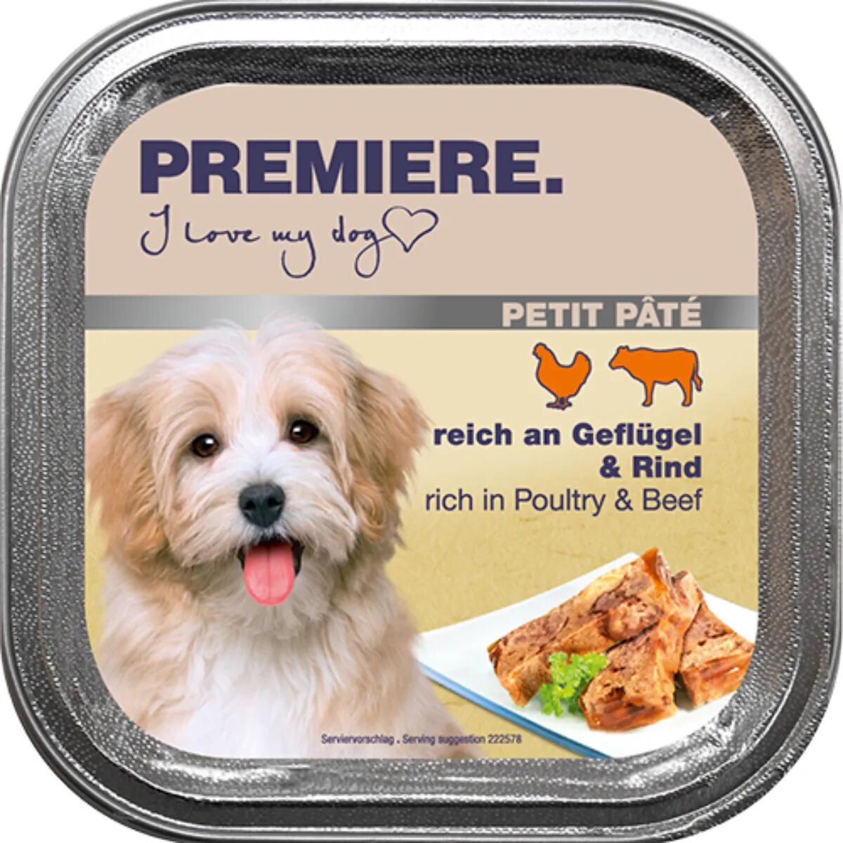 PREMIERE Petit Pate Dog Vaschetta Multipack 11x150G POLLAME E MANZO