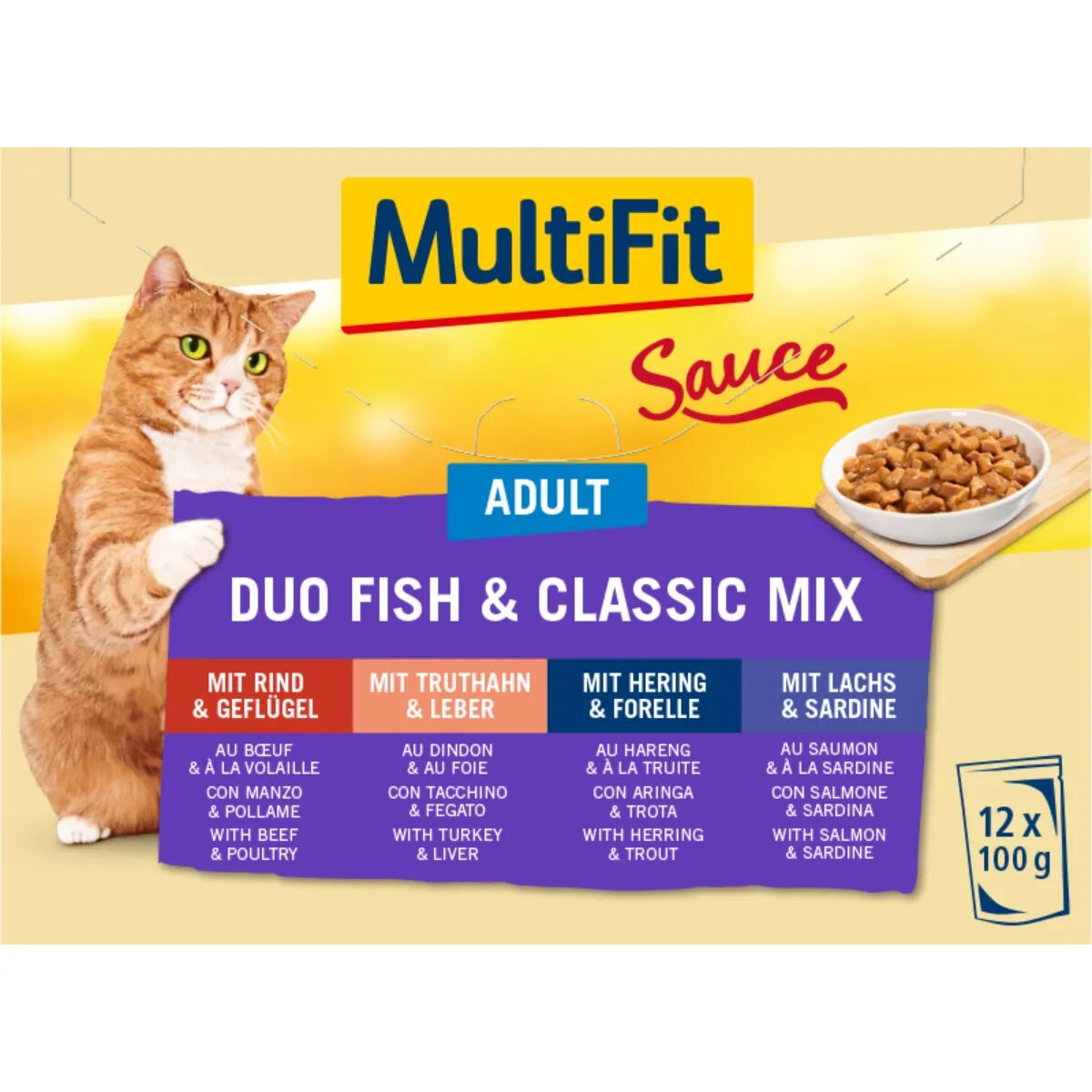 MULTIFIT Sauce Cat Busta Multipack 12x100G MIX PESCE E CARNE