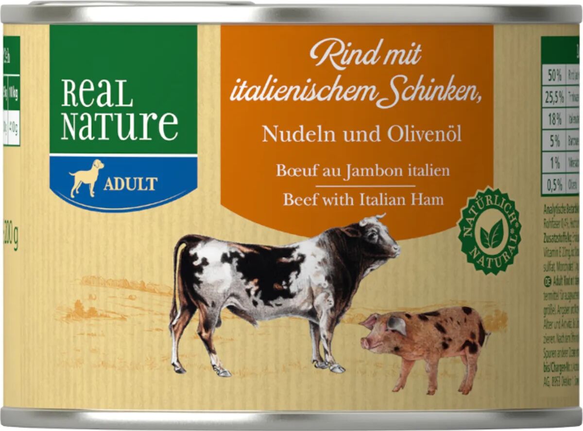 REAL NATURE Dog Lattina Multipack 6x200G MANZO CON PROSCIUTTO