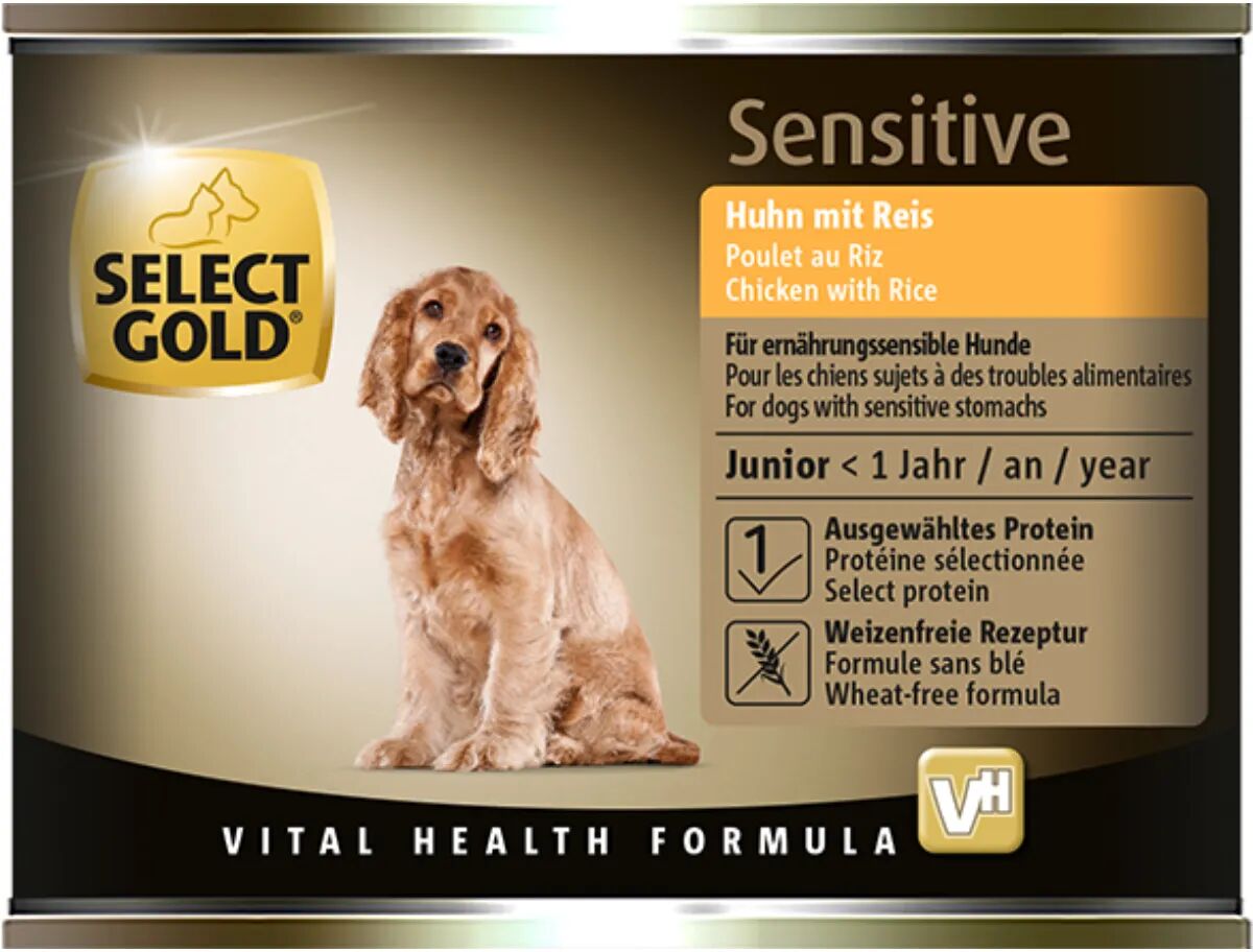 SELECT GOLD Sensitive Puppy Lattina Multipack 6x200G POLLO CON RISO