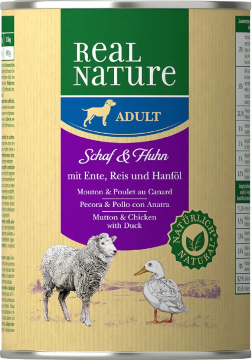 REAL NATURE Dog Lattina 400G PECORA E POLLO CON ANATRA