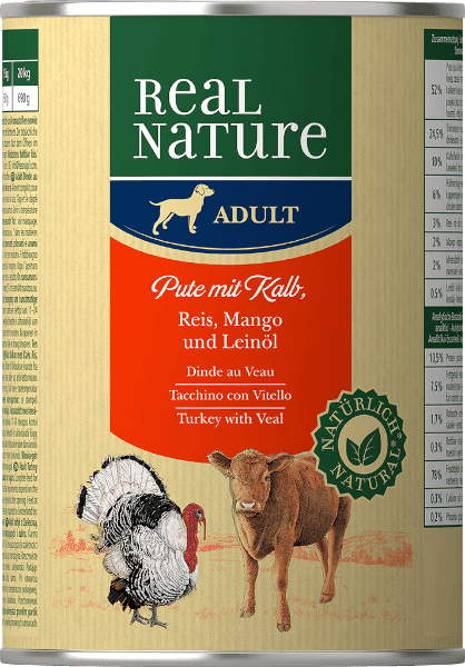 REAL NATURE Dog Lattina 400G TACCHINO CON VITELLO