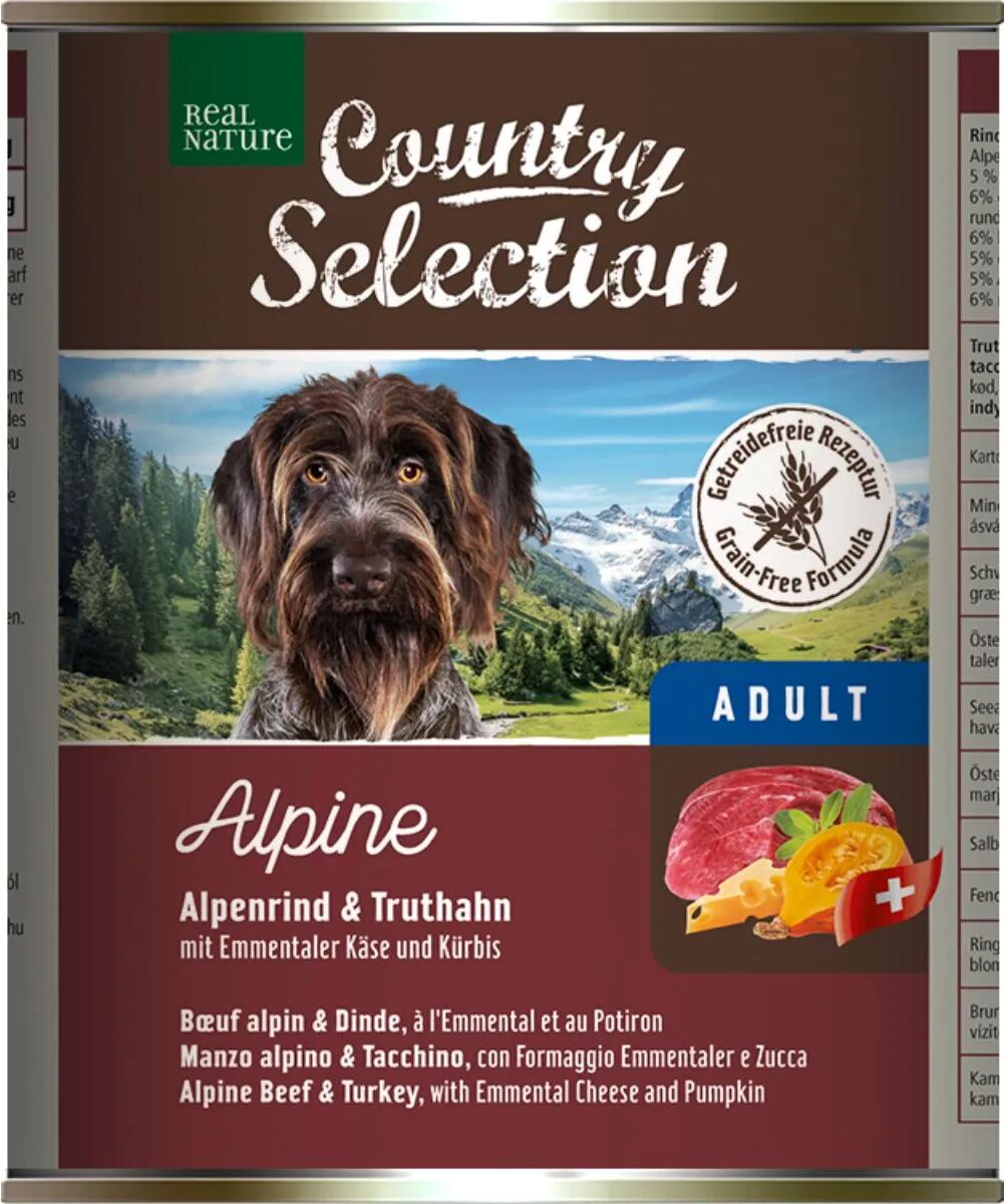 REAL NATURE Country Selection Dog Lattina 800G MANZO E TACCHINO