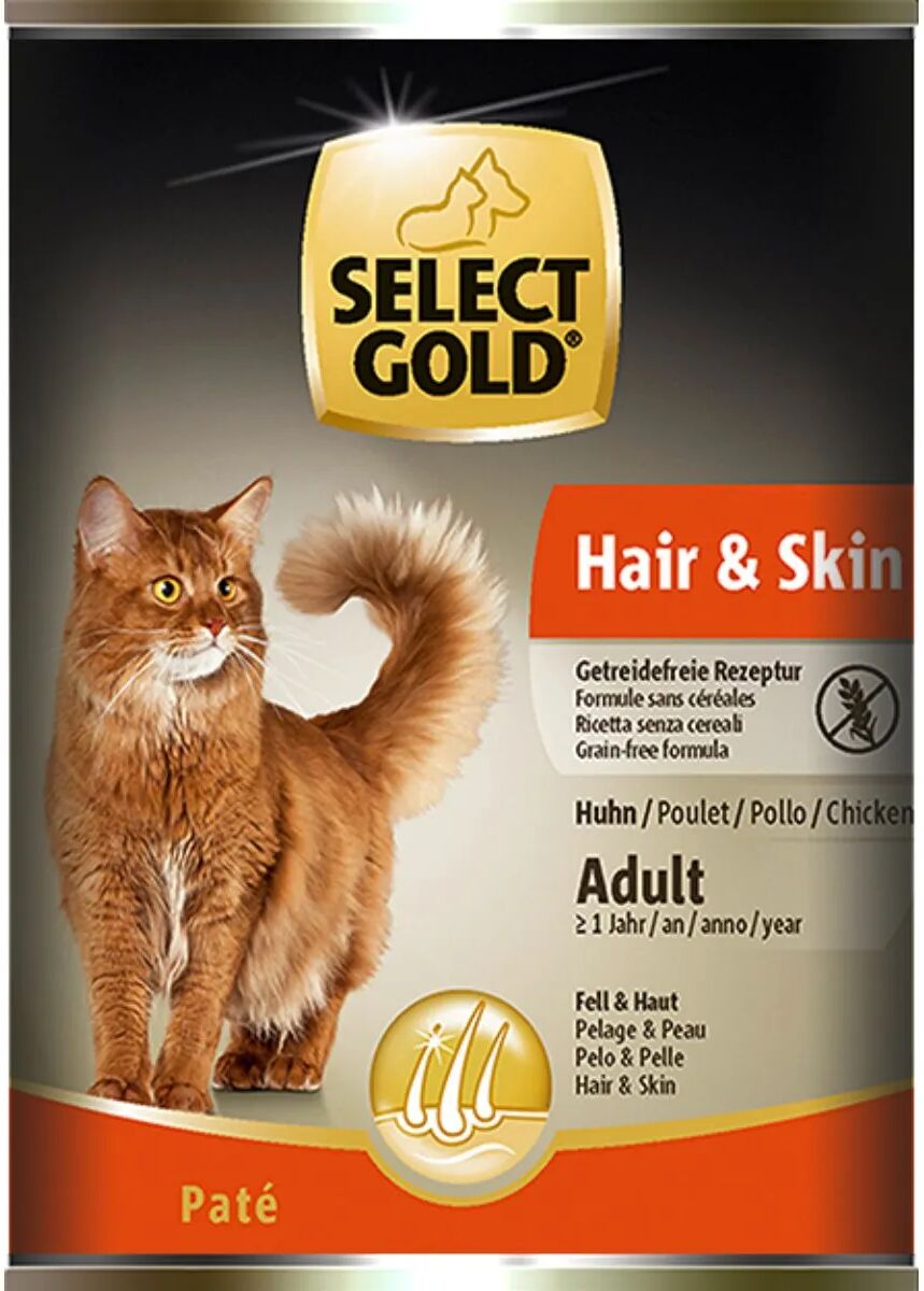 SELECT GOLD Hair&Skin Cat Adult Lattina 400G POLLO