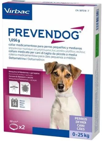 VIRBAC Prevendog 2 Collari Antiparassitari per Cani fino a 25KG 2PZ