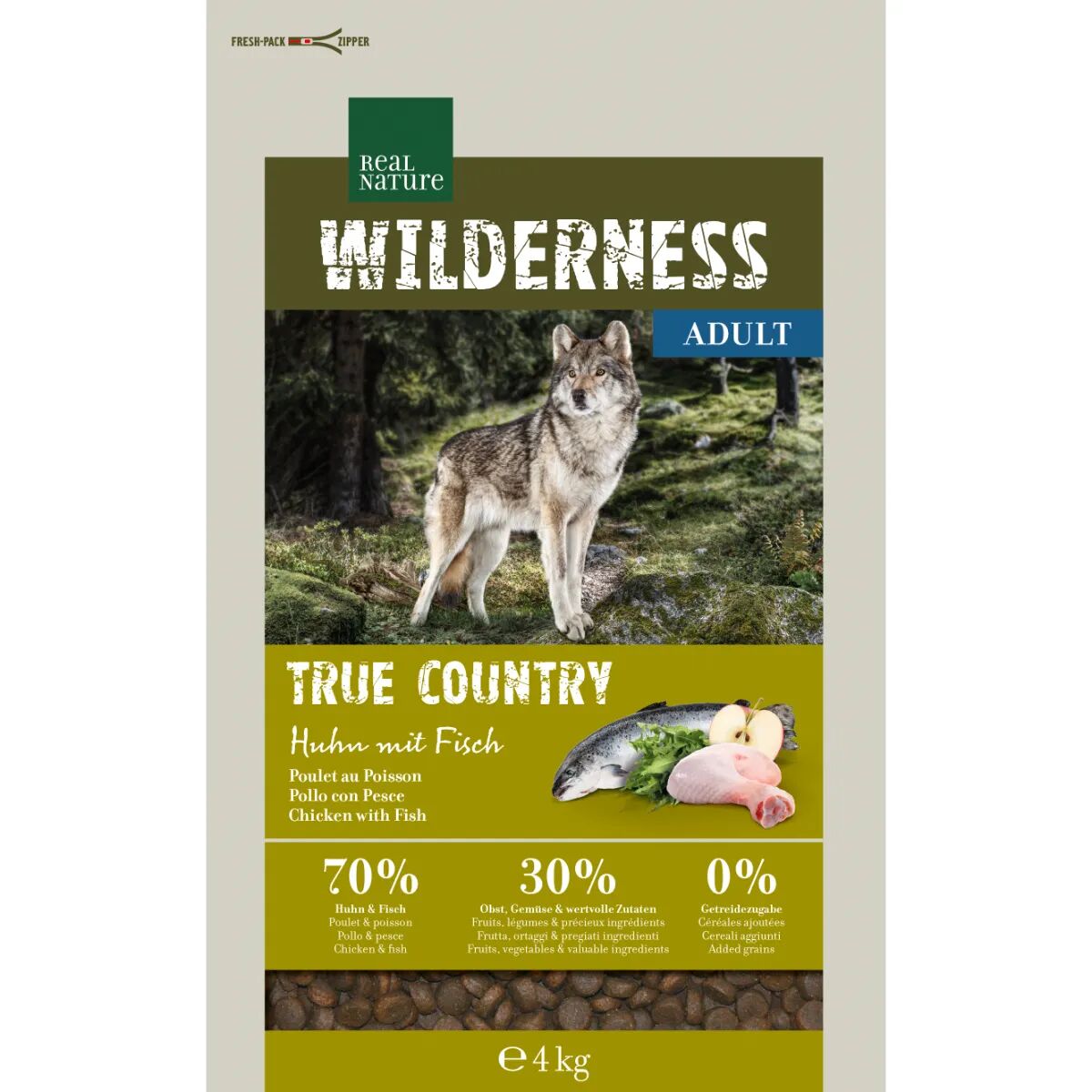 REAL NATURE Wilderness  Cane Adult True Country al Pollo e Pesce 4KG