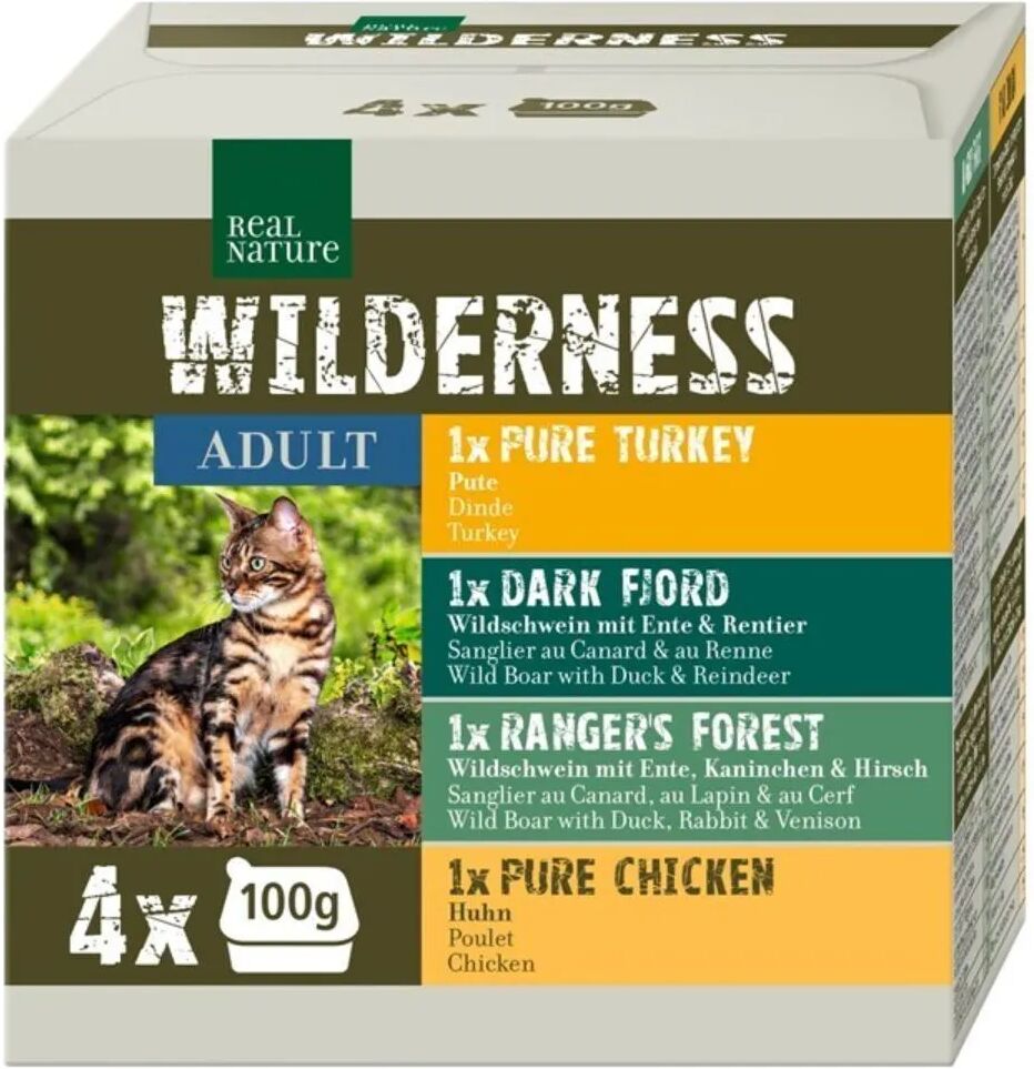 REAL NATURE Wilderness Cat Vaschetta Multipack 4x100G MIX CARNE