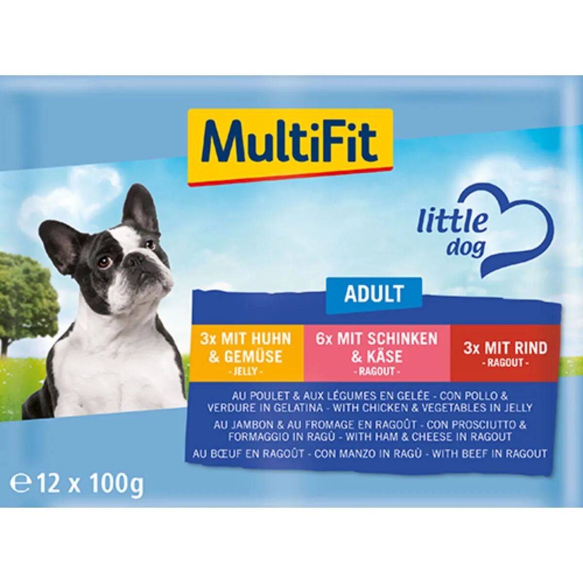 MULTIFIT Dog Busta Multipack 12x100G MIX CARNE