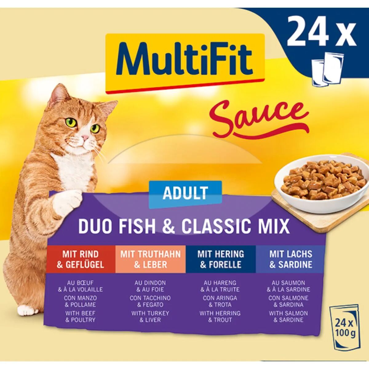 MULTIFIT Sauce Cat Busta Multipack 24x100G MIX PESCE E CARNE