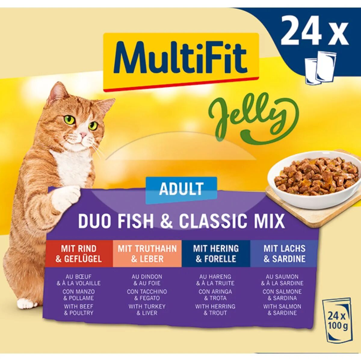 MULTIFIT Jelly Cat Busta Multipack 24x100G MIX CARNE E PESCE