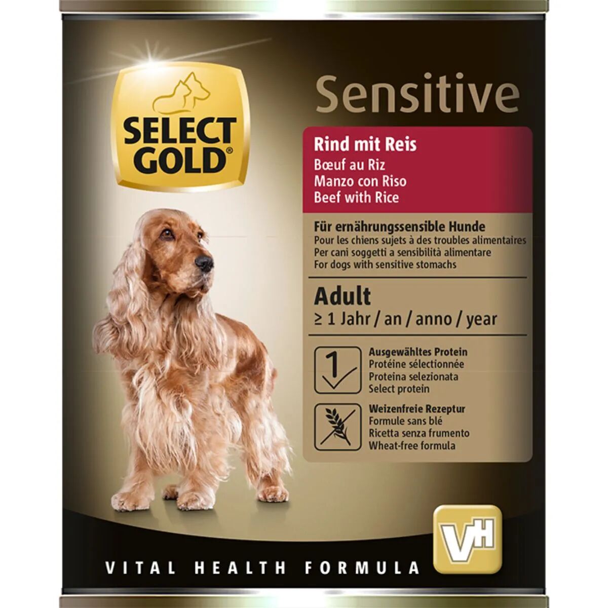 SELECT GOLD Sensitive Dog Lattina 400G MANZO CON RISO