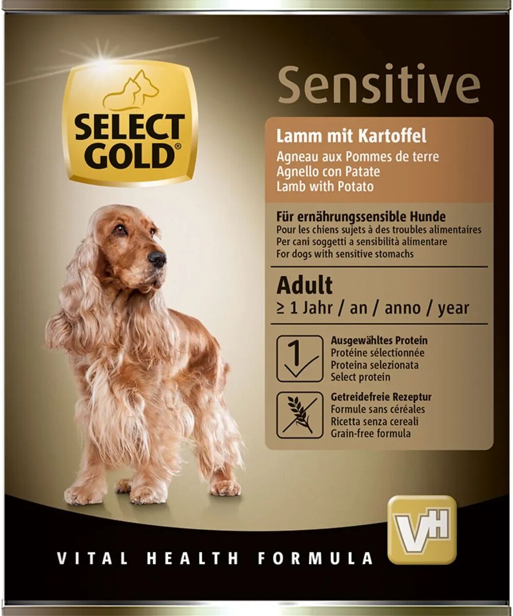 SELECT GOLD Sensitive Dog Lattina 800G MANZO CON RISO