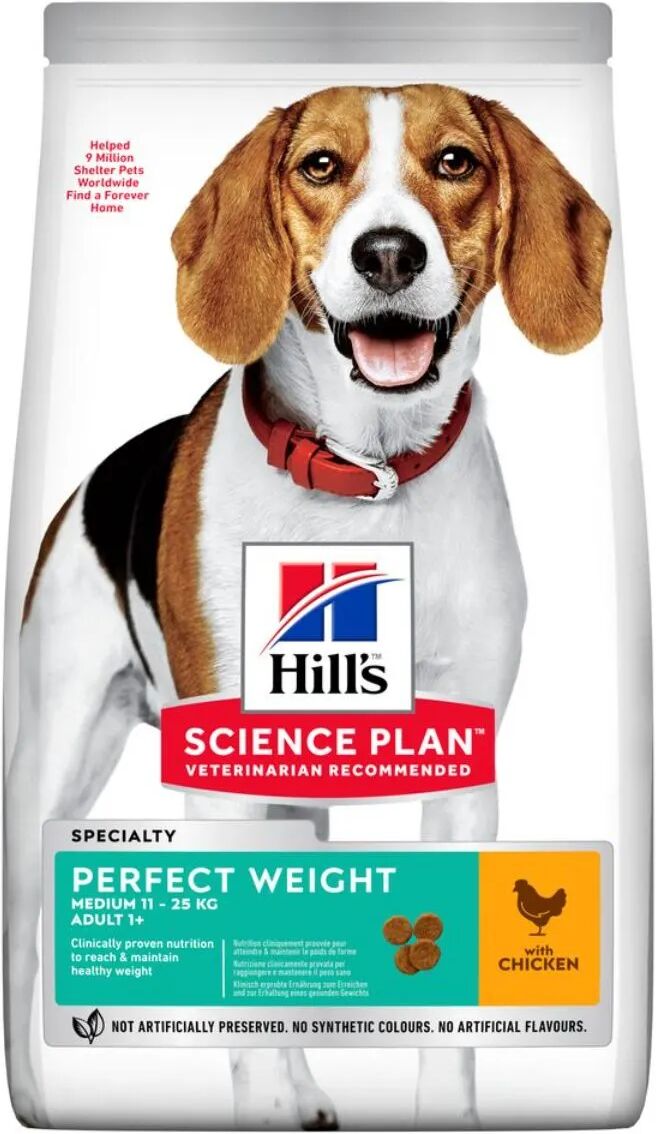 HILLS Hill's Science Plan Perfect Weight Medium Alimento per Cani con Pollo 2KG