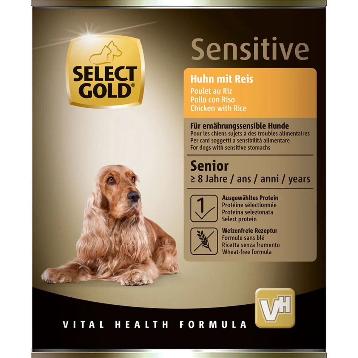 SELECT GOLD Sensitive Dog Senior Lattina 800G POLLO CON RISO