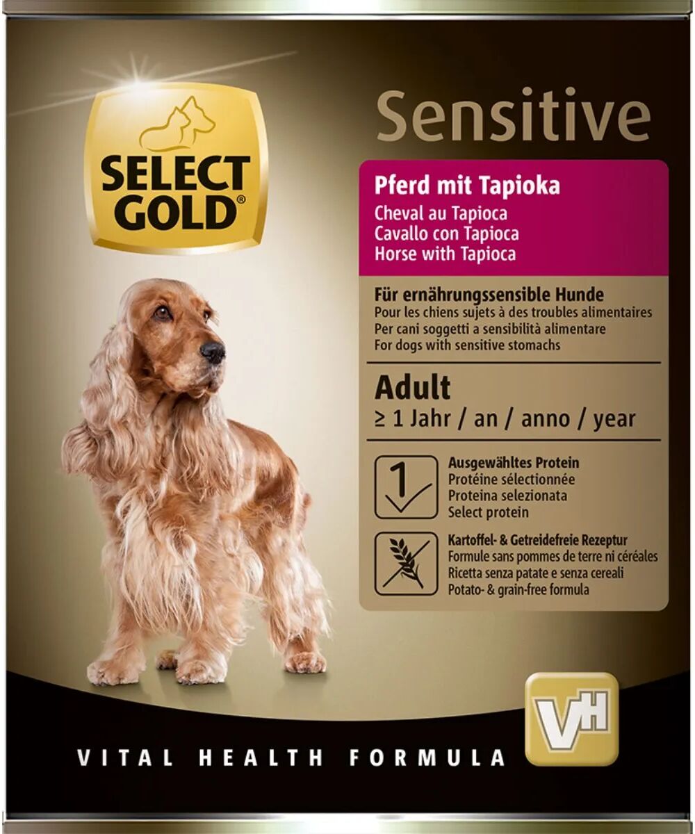 SELECT GOLD Sensitive Dog Lattina 800G CAVALLO CON TAPIOCA