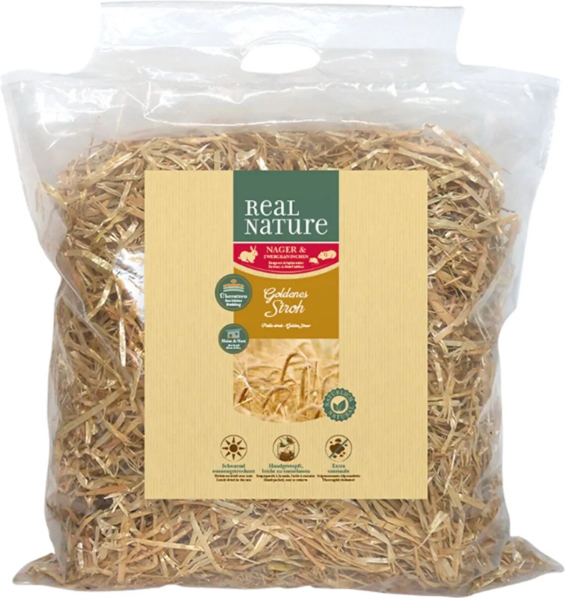 REAL NATURE Lettiera Roditori Paglia Dorata 1KG