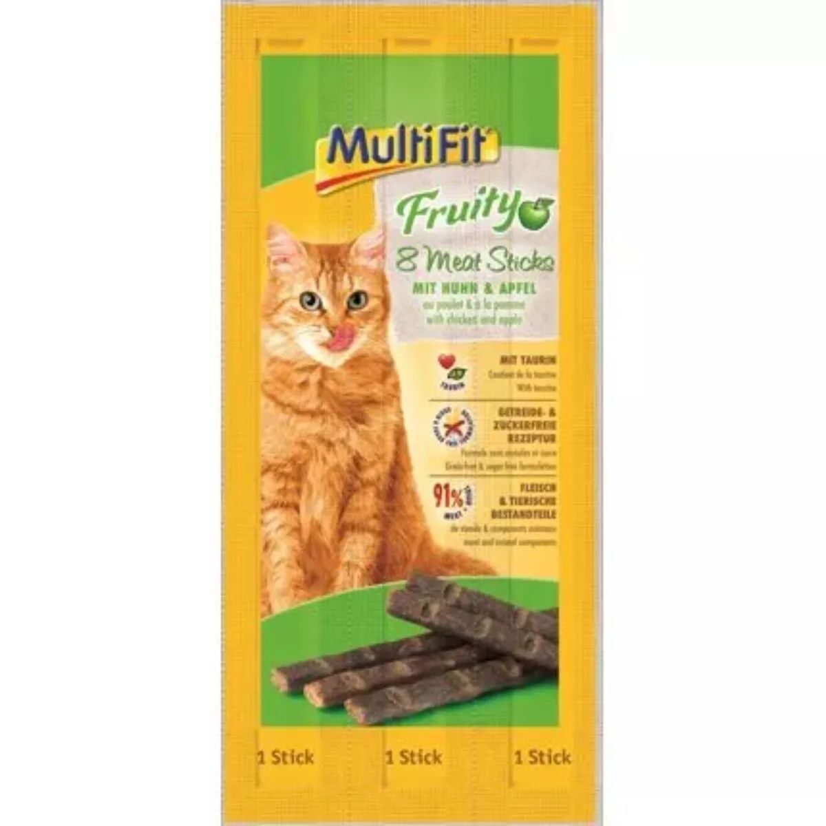 MULTIFIT Cat Snack Stick Fruity 5GX8 POLLO/MELA